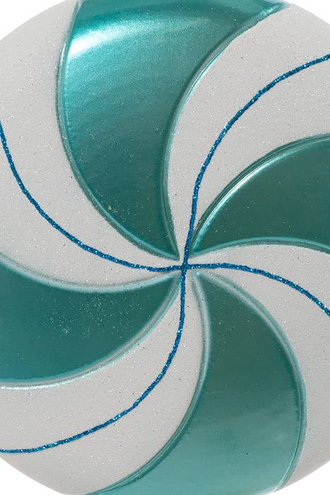 18.5" Falt Candy W/glitter Teal/white