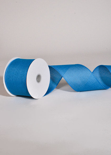 2.5" X 10Yds Wired Poly Linen Ribbon Turquoise