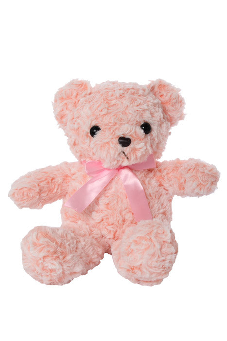 12" Teddy Bear With Bow Pink