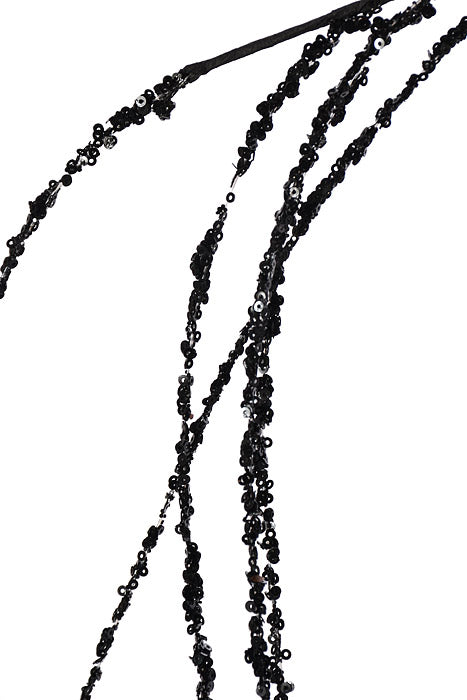 34" Sequin Willow Spray Black