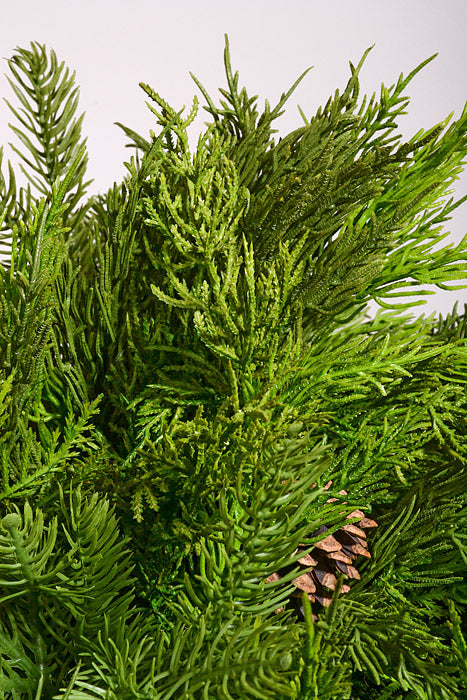 24" Artificial Natural Touch Mix Evergreen Kissing Ball Green