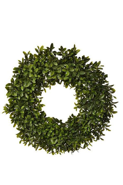 14" Plastic American Boxwood Candle Ring Green