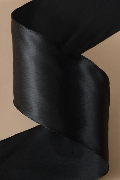 4&quot; X 25yds Wired Contessa Ribbon Black