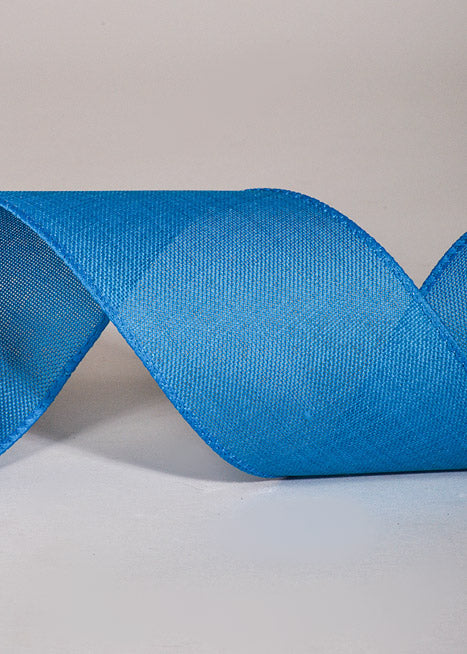 2.5" X 10Yds Wired Poly Linen Ribbon Turquoise