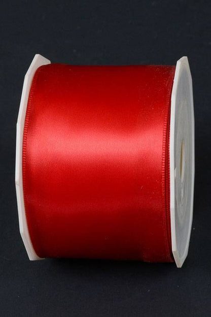 2.5" X 10yds Wired Satin Ribbon Red