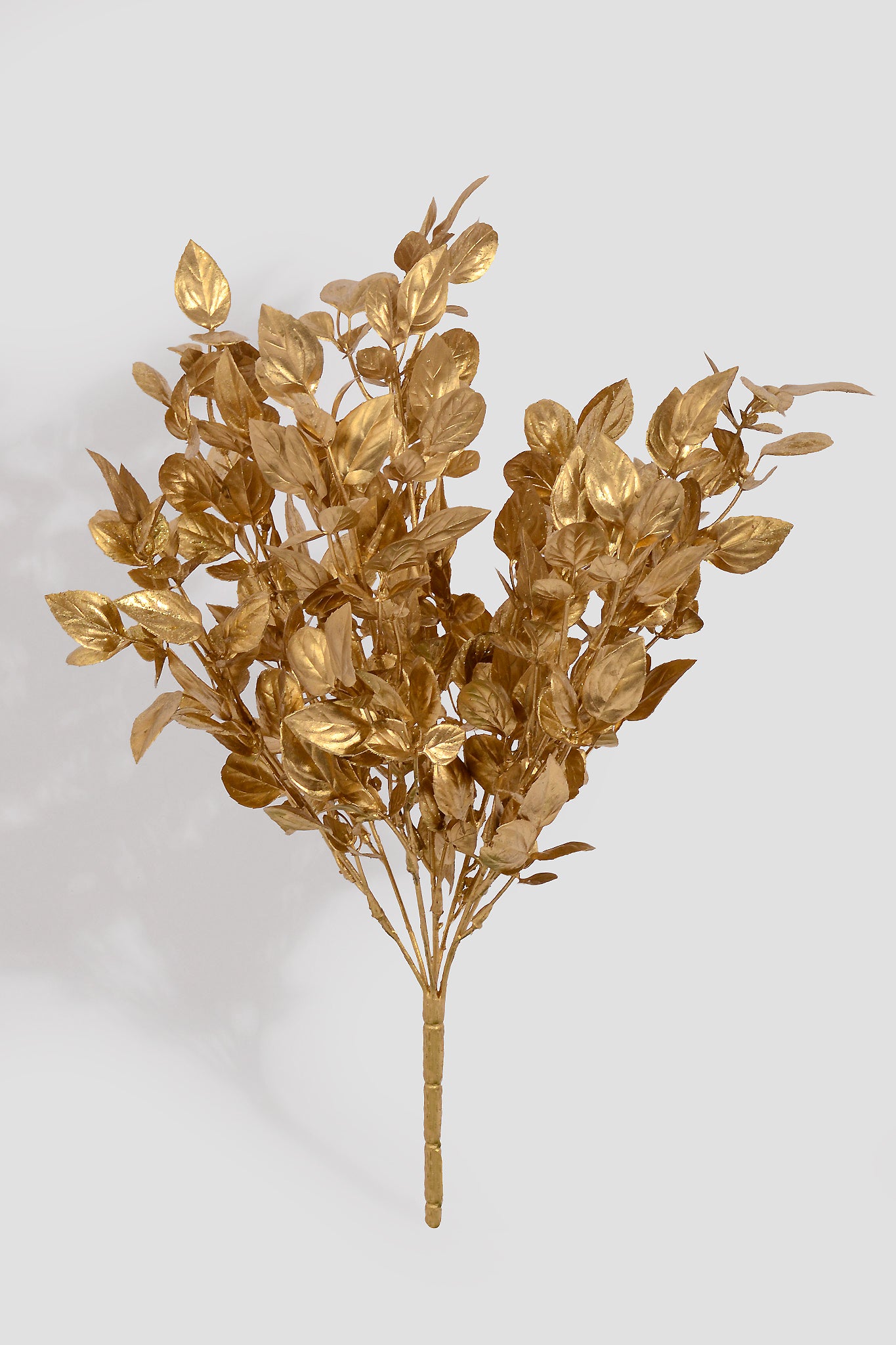 17.5" Glitter Leaf Bush Gold