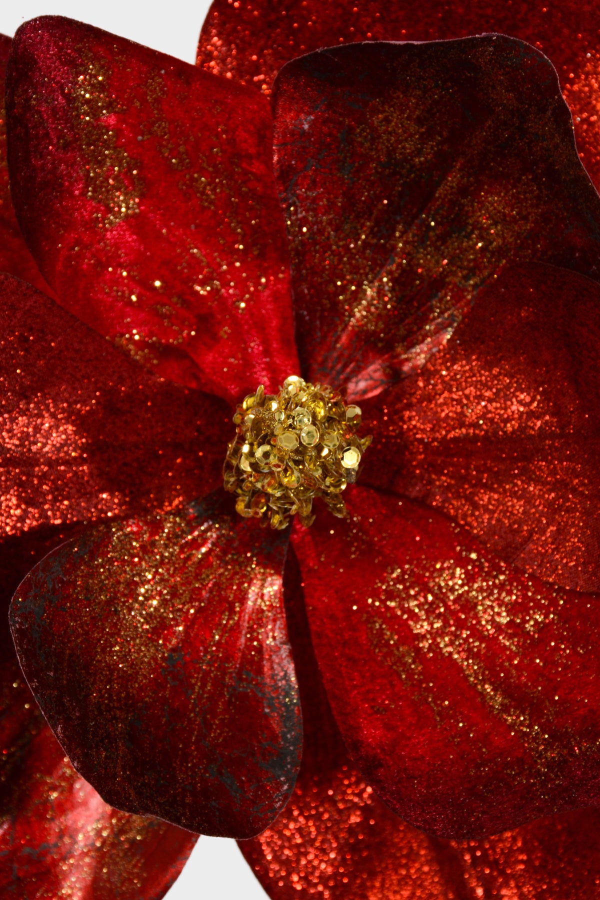 26" Glitter Magnolia Stem Red