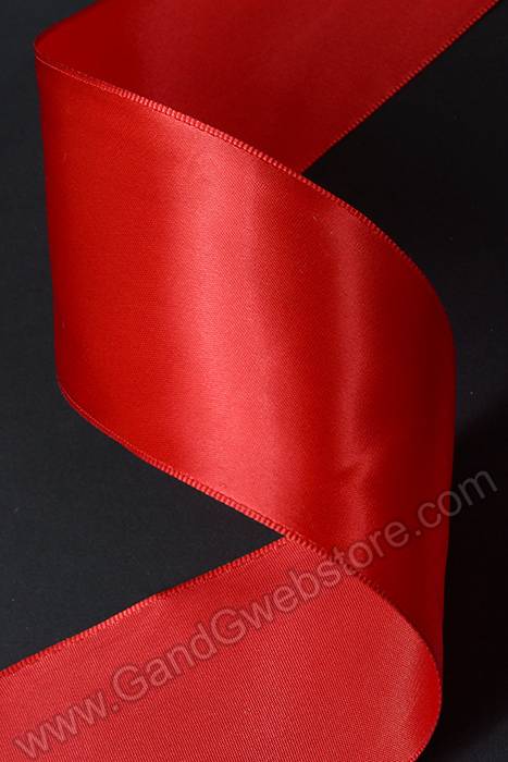 2.5" X 10yds Wired Satin Ribbon Red