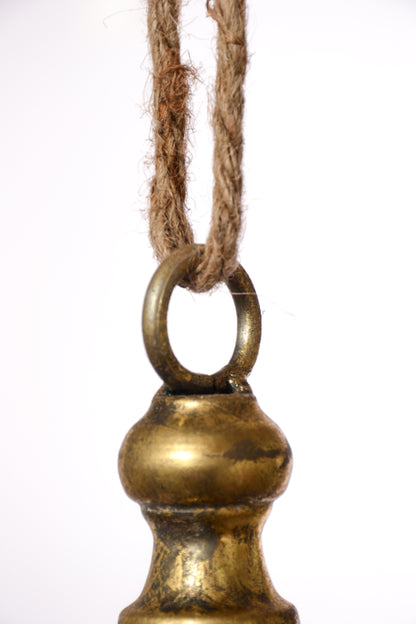 16" Metal Finial Hanging Ornament Champagne/Gold