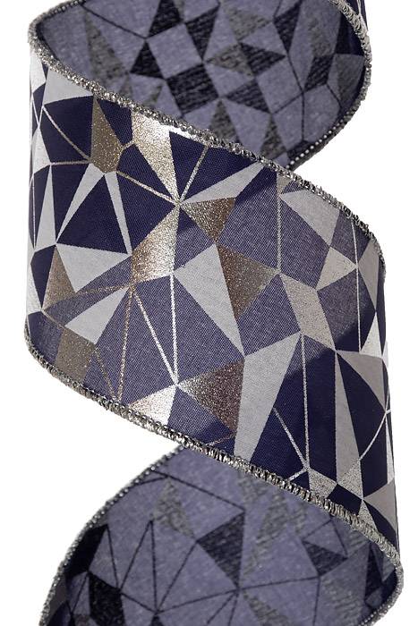 2.5" X 10yd Navy Stn/silv-wht Abstract