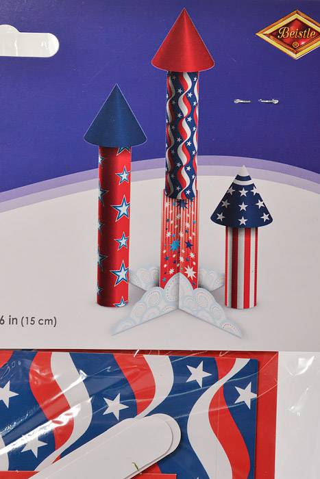6-12.5" 3-D Firecracker Centerpiece Set Red/White/Blue