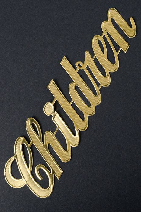 1.75" Large Paper "children" Gold Pkg/10