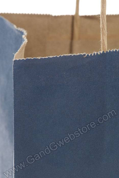 8" X 5" X 10" Cub Kraft Shopping Bag Navy Blue Pkg/10