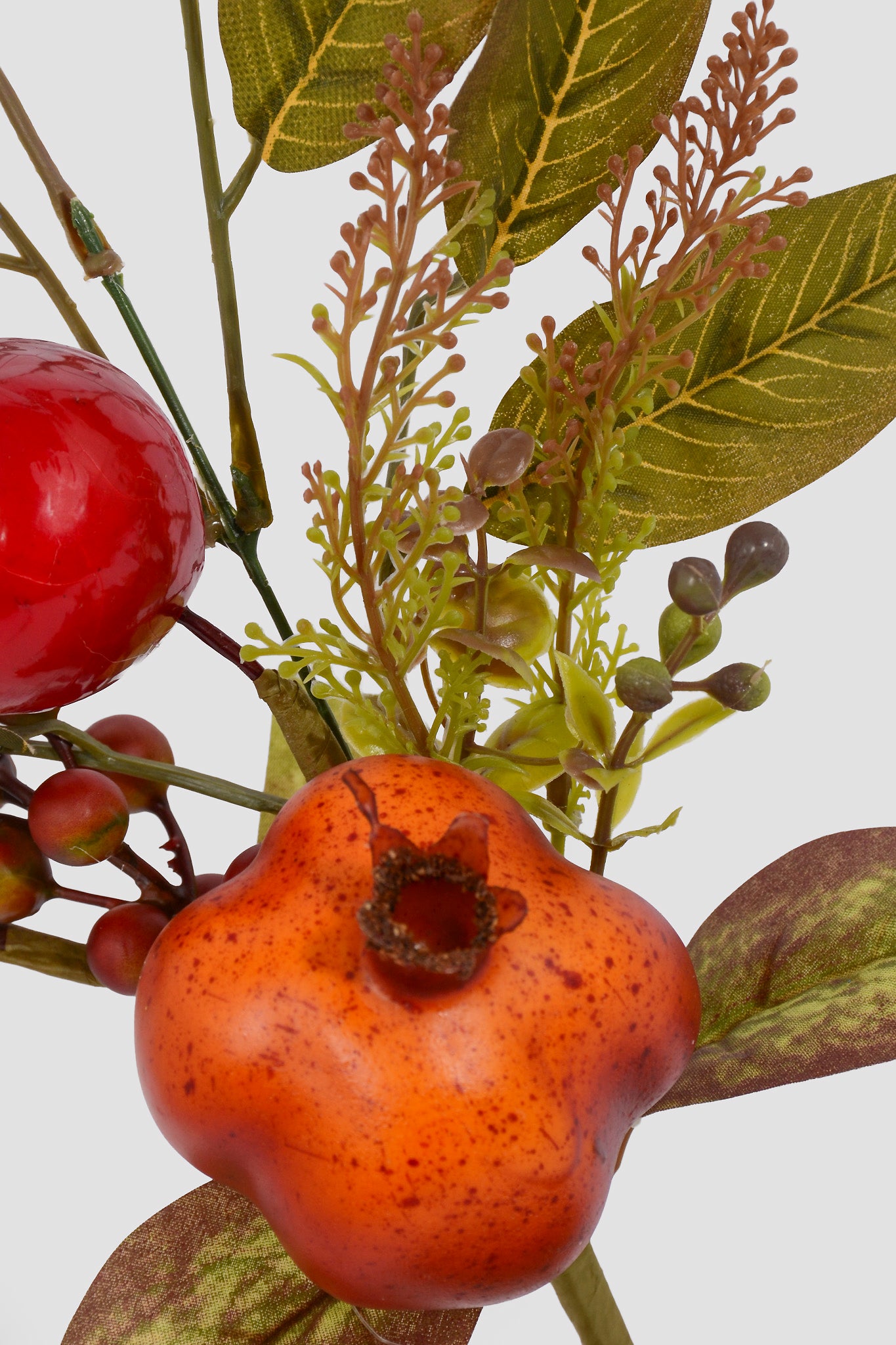 18" Artificial Pomegranate Spray Green/Red