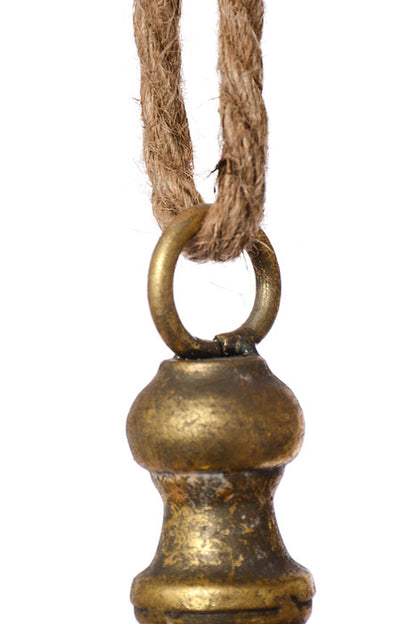 22.5" Metal Finial Hanging Ornament Champagne/Gold