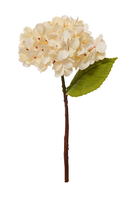 13.75" Silk Hydrangea Spray Ivory