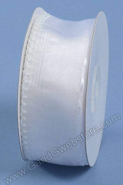 1.5" X 25yds Side Pull Bow Ribbon White