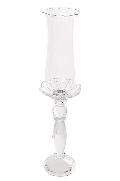 17.5&quot; Crystal Candle Holder With Glass Clear