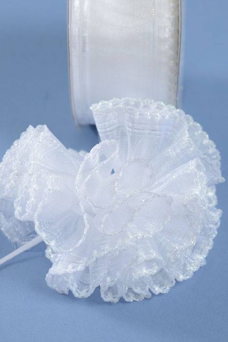 1.5" X 25yds Side Pull Bow Ribbon White