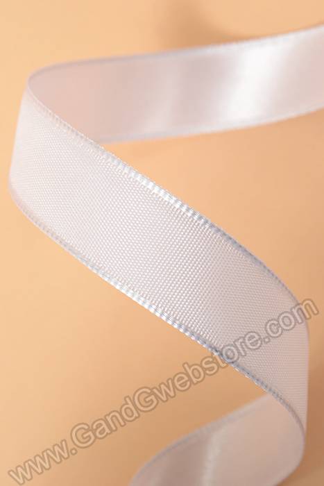 5/8" X 10yds Wired Satin Ribbon White
