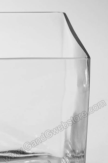 6" X 6" X 8" Glass Square Vase Clear