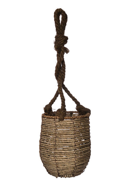 5.5&quot; X 7&quot; Hemp Rope Lantern Grey
