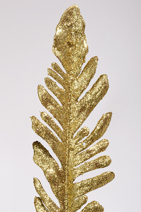 39" Glitter Fern Spray Gold