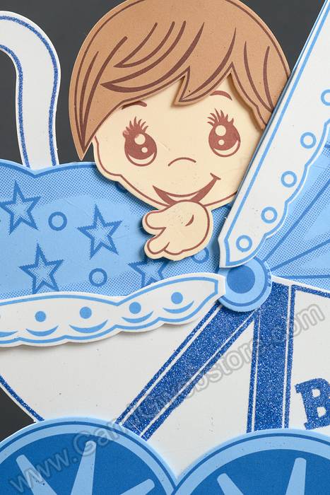 13" X 15.5" Baby Shower Carriage Foam Sign Blue