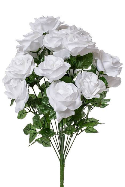 22" Silk Mirco Peach Rose Bush X18 White