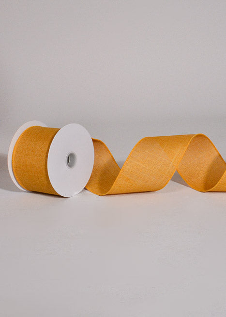2.5" X 10Yds Wired Poly Linen Ribbon Sunflower