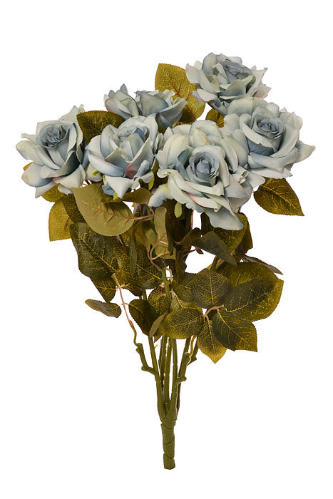 21" Silk Rose Bush Blue
