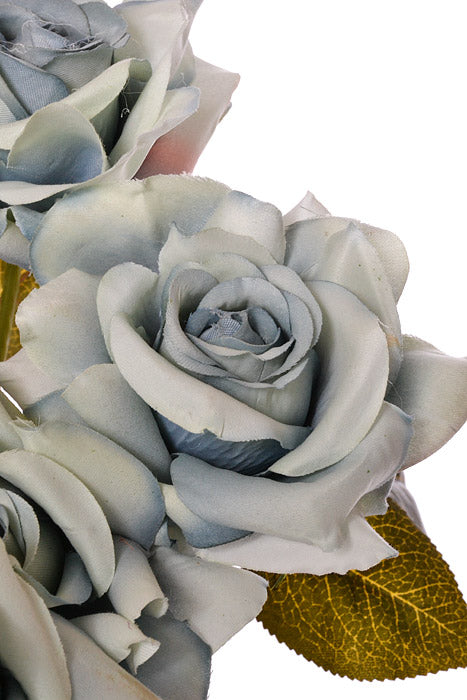 21" Silk Rose Bush Blue
