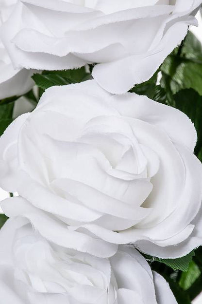 22" Silk Mirco Peach Rose Bush X18 White