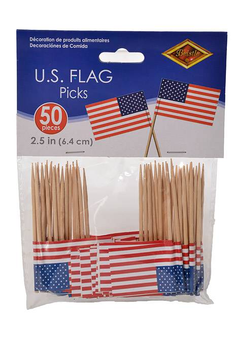 2.5&quot; U S Flag Picks PKG/50