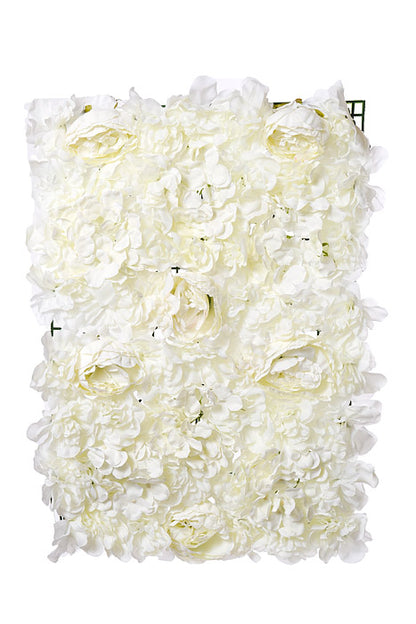 16" X 24" Silk Hydrangeas/Peony Mat White