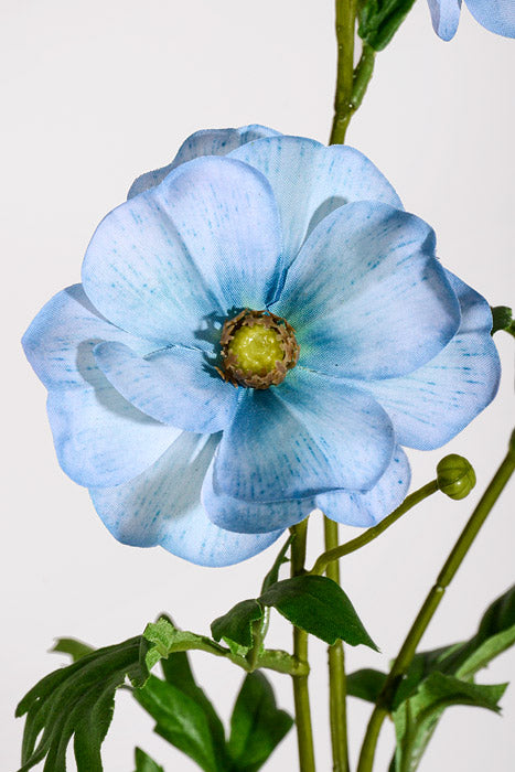 26" Silk Poppy Spray Blue