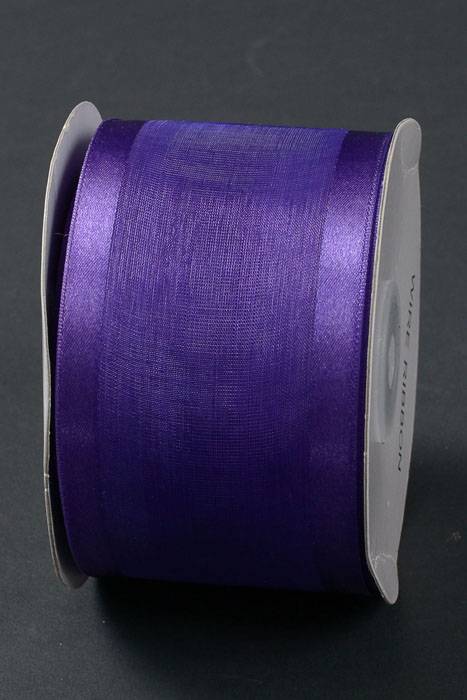 Wired Sheer W/satin Edge Ribbon Purple
