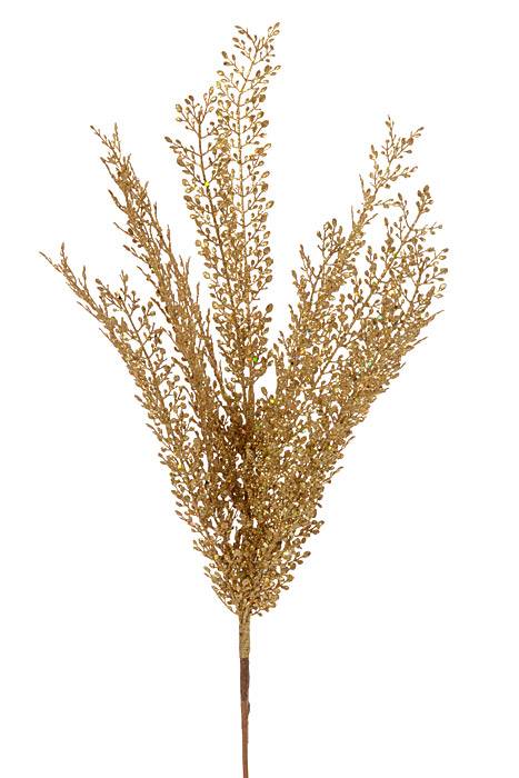 24" Fern Glitter Bush Gold