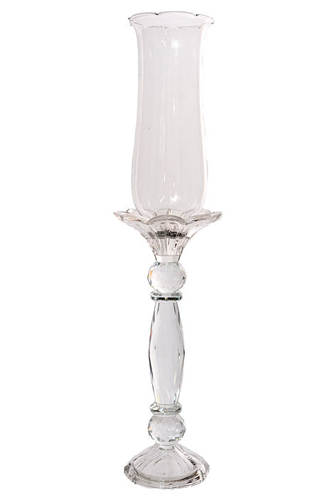 19&quot; Crystal Candle Holder With Glass Clear