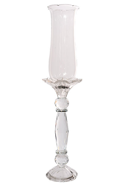 19&quot; Crystal Candle Holder With Glass Clear