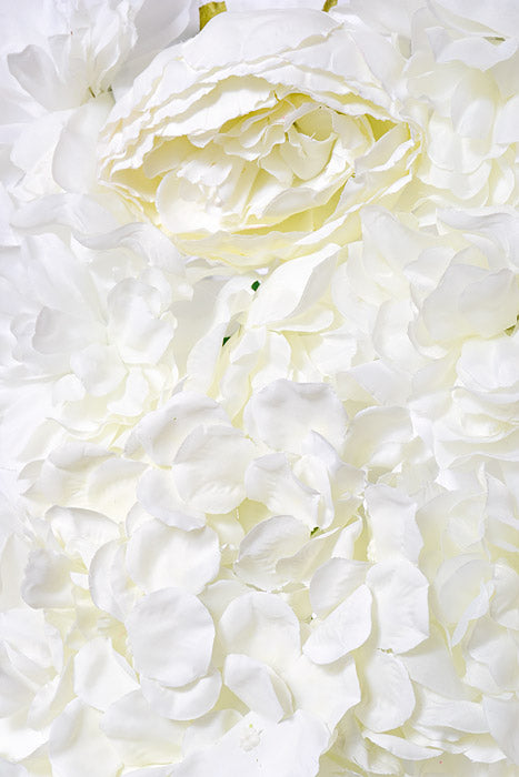 16" X 24" Silk Hydrangeas/Peony Mat White