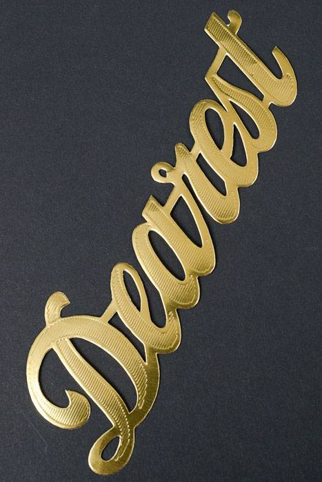 2" Large Paper "dearest" Gold Pkg/10