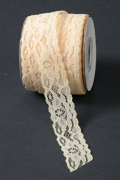 1" X 25yds Lace Ribbon Ivory