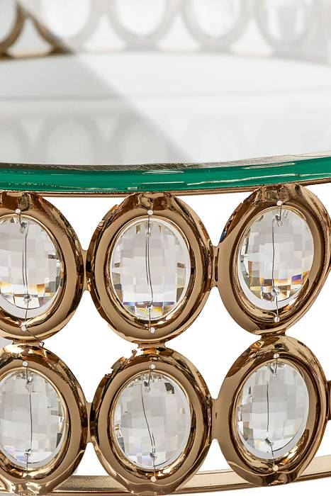 20.5"x 5.75" Round Cake Stand W/crystal Gold