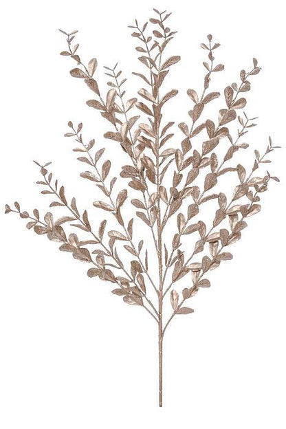 23" Painted Glitter Boxwood Spray Taupe