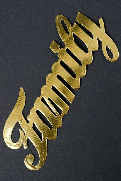 2.25" Large Paper "family" Gold Pkg/10