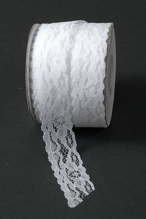 1" X 25yds Lace Ribbon White
