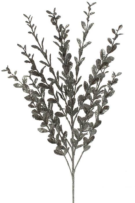 23" Glitter/sequin Boxwood Spray Pewter