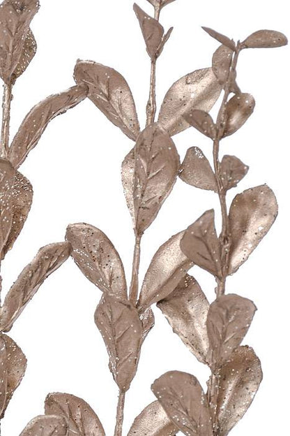 23" Painted Glitter Boxwood Spray Taupe