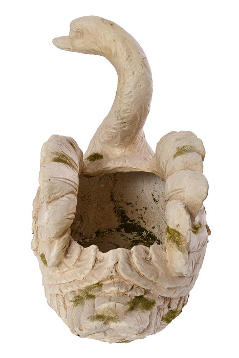 18" X 10" X 15" Swan Planter White